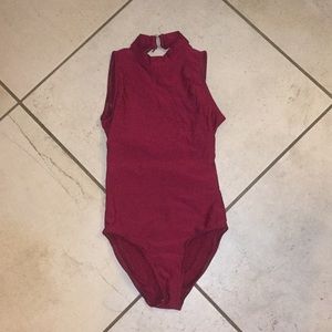 Burgundy dance leotard
